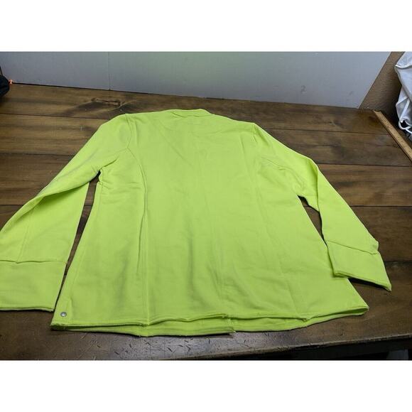 Neon Buddha Highlighter Yellow Button Front Jacket Athletic Yoga Large NWT - Picture 12 of 13